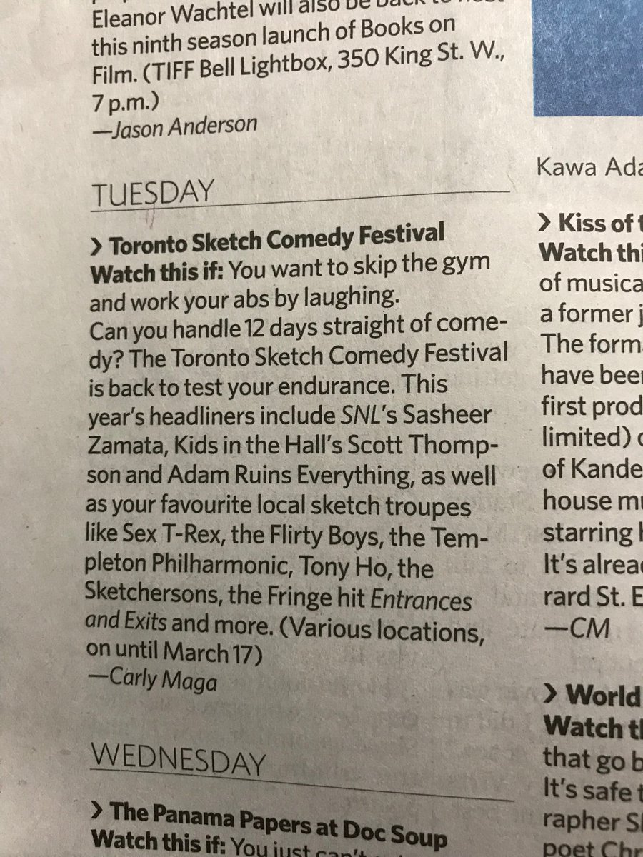 The Toronto Sketch Comedy Festival tweet media