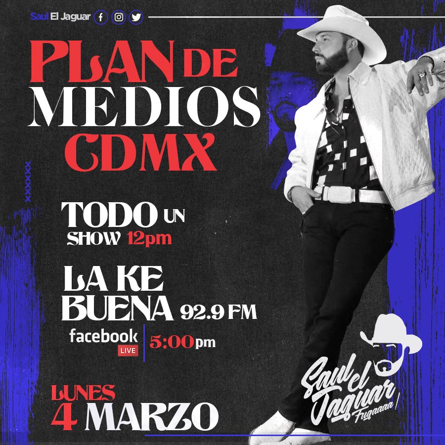 Remex_Music's tweet photo. 💥 Muy pendientes del plan de promoción de @sauleljaguar el día de hoy por #CDMX !! 🎶 #PuroRemex #fugaa https://t.co/g8tM8a4cEm