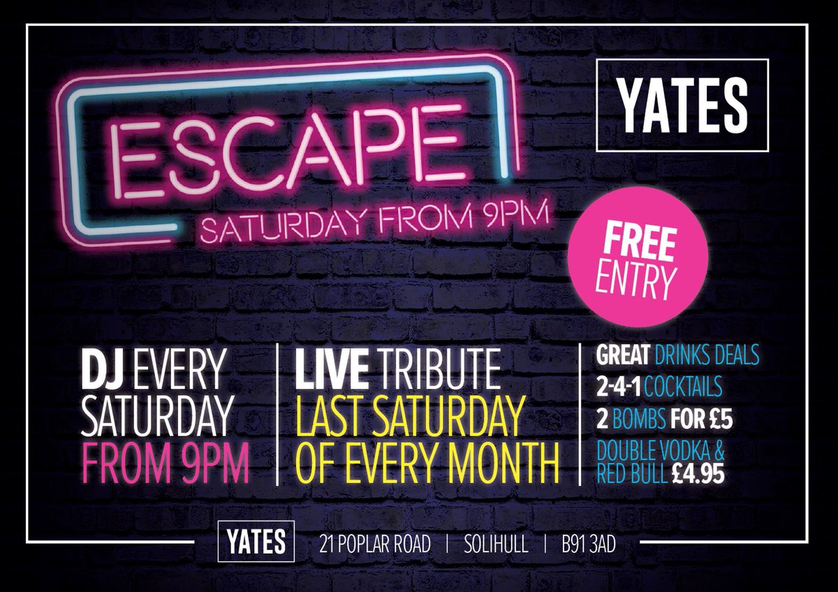 djgeoffpeters's tweet photo. Began a new residency at @YatesSolihull at the weekend for #EscapeSaturdays. Really positive start. Music is across the board, pretty much anything goes, lots of fun, great staff too π§ https://t.co/x4YJyeWu9T