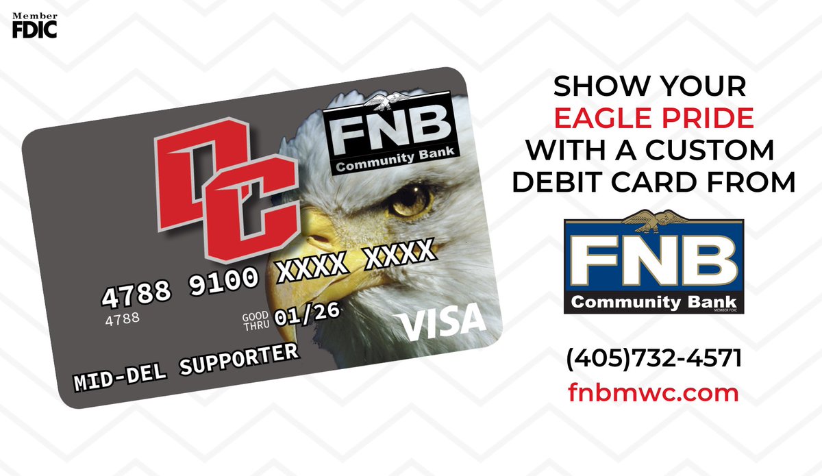 FNBMWC's tweet photo. We ❤️ supporting the @DelCityEagles &amp;  @middelnews so much that we created a custom EAGLE debit card!

Cards are FREE for new accounts! https://t.co/WNzX2W6NUE

RT this tweet and we’ll donate $1 directly to @DelCityStuCo #WILDweek. Offer ends 3/15/19. Up to $1,000 donation. https://t.co/TE8JdEBkOo