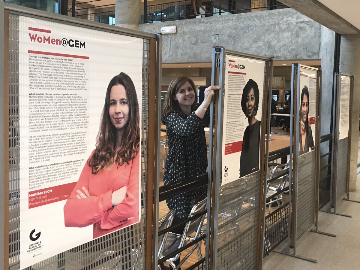 smithmj's tweet photo. @Grenoble_EM launches a week of events for #WomensDay with a poster exhibition of #GEM role models. Part of WoMen@GEM promoting #Equality. @SusanNallet @GEMAlumni @RocheLoick @LeLoarne https://t.co/fPrlgFiAVn