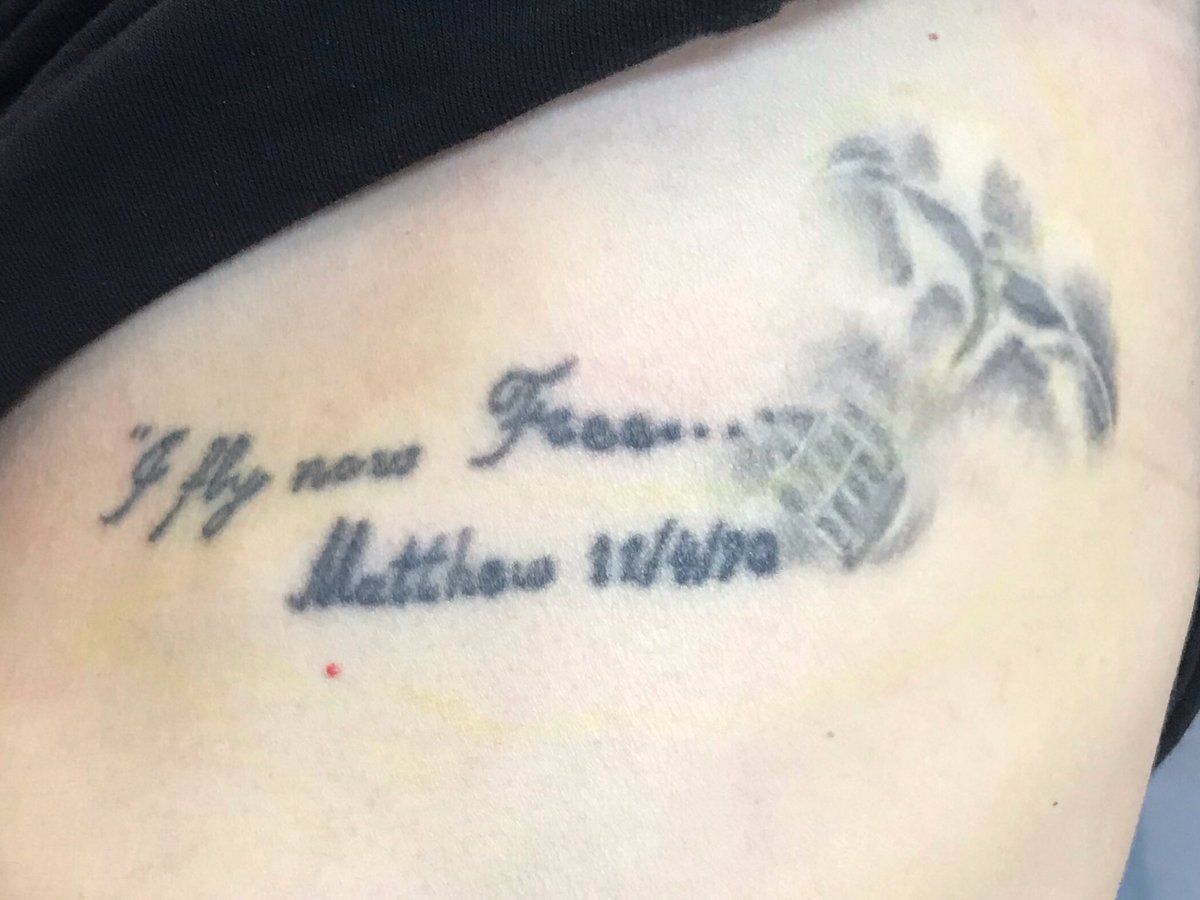 psymanflash's tweet photo. Haven’t put much on here in a while so here’s a little freehand coverup #TattooCover #tattoo https://t.co/QUu8m8tTKW