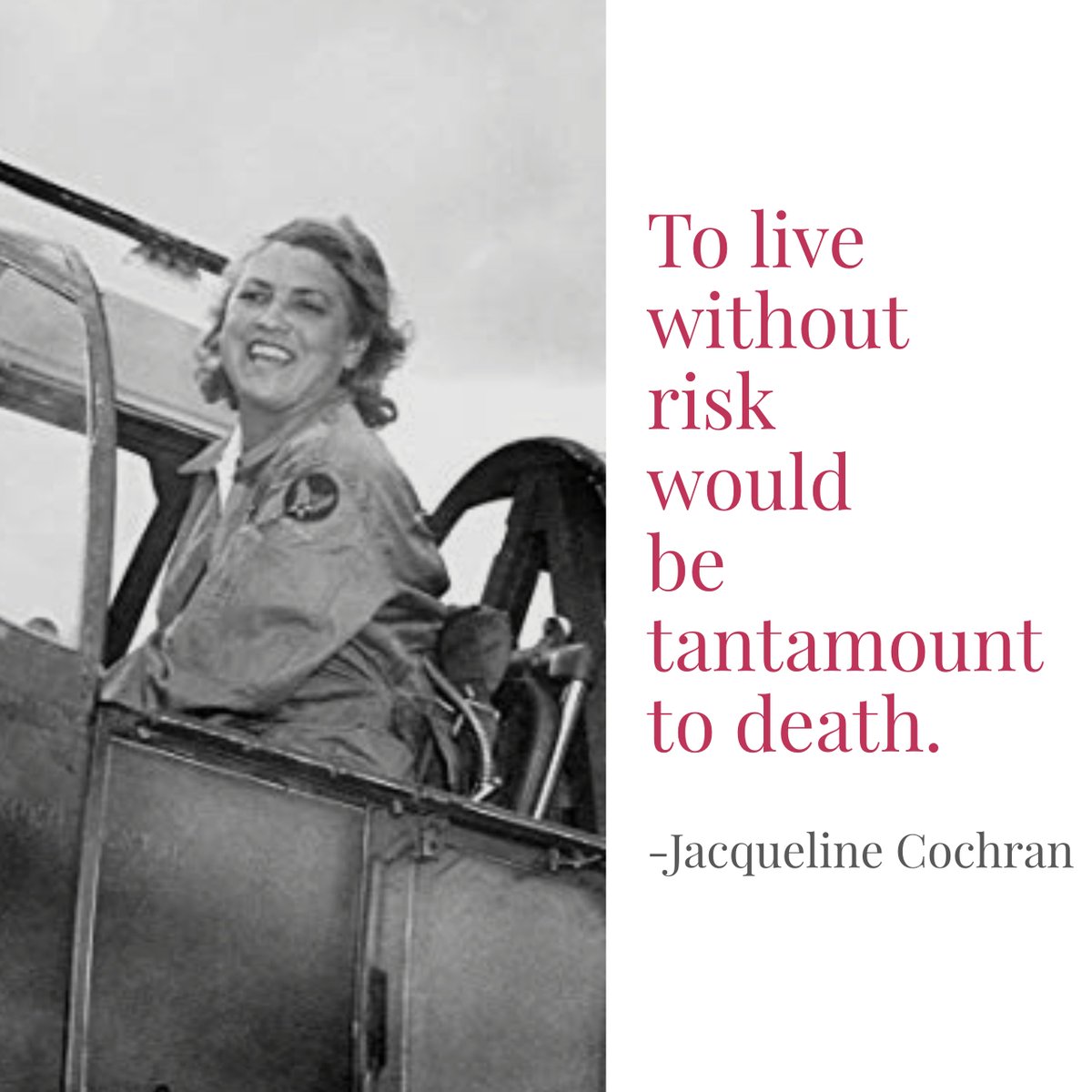 goflytv's tweet photo. Don't forget to live. 
. 
. 
. 
#motivationmonday #generalaviation #jacquelinecochran #aviationlovers #pilots #pilot #planes #airplanes #gofly #risk https://t.co/QpOm8dIq01