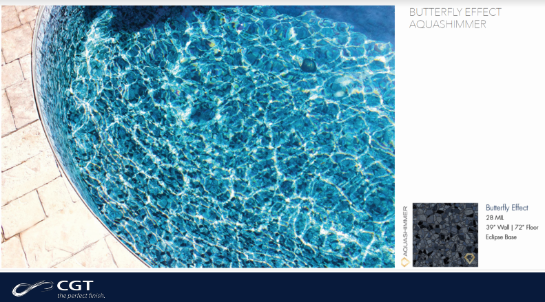 cgtower's tweet image. Introduced in 2018 CGT’s butterfly effect was inspired by a fusion of flagstone, butterfly wings and a sprinkling of blue fairy dust. 

#vinyl #poolliner #liner #vinylpoolliner #theperfectfinish #CGT150 #flagstone #reflection #sparkle #shimmer #butterfly #sunshine
