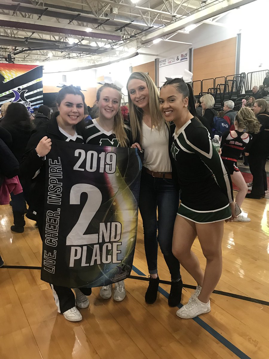 NicholsCheer's tweet photo. Yesterday the Lady Bison competed at the East Coast Classic in Providence and placed second!! Great way to end the season ladies����🖤🎀 https://t.co/ylP4rpt5zU