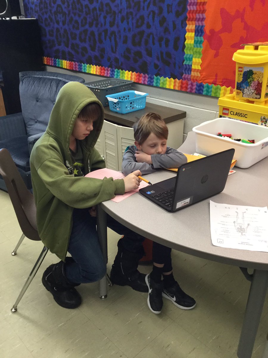 Mrs_Dupont's tweet photo. We teamed up with our grade 2 buddies for some literacy collaboration. Our first meeting, Had us exploring hyper docs together to view some videos and read about making ice cream. #ILoveToReadMonth #HSDlearns @BlumenortHSD #bengalslearn https://t.co/GyhriYCiD7