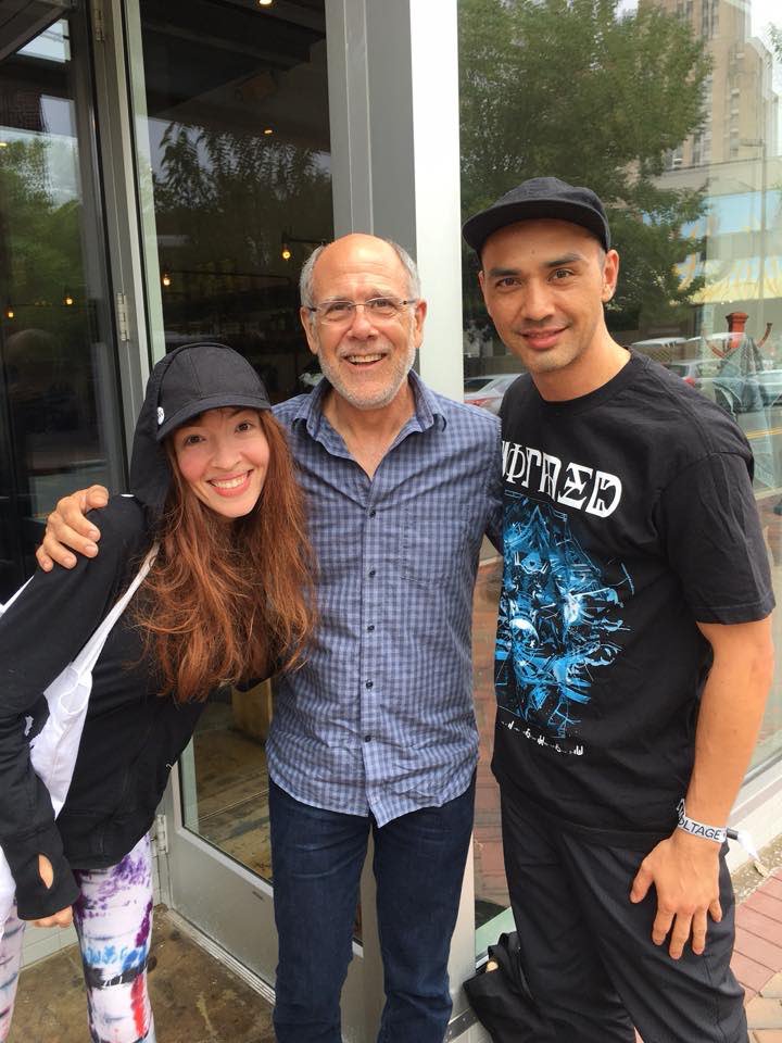 OrbKA's tweet image. remembering when #davesmith interrupted our band lunch at #moogfest2017 to tell us how much he enjoyed our live set the night before 👹🖤🙏🏼