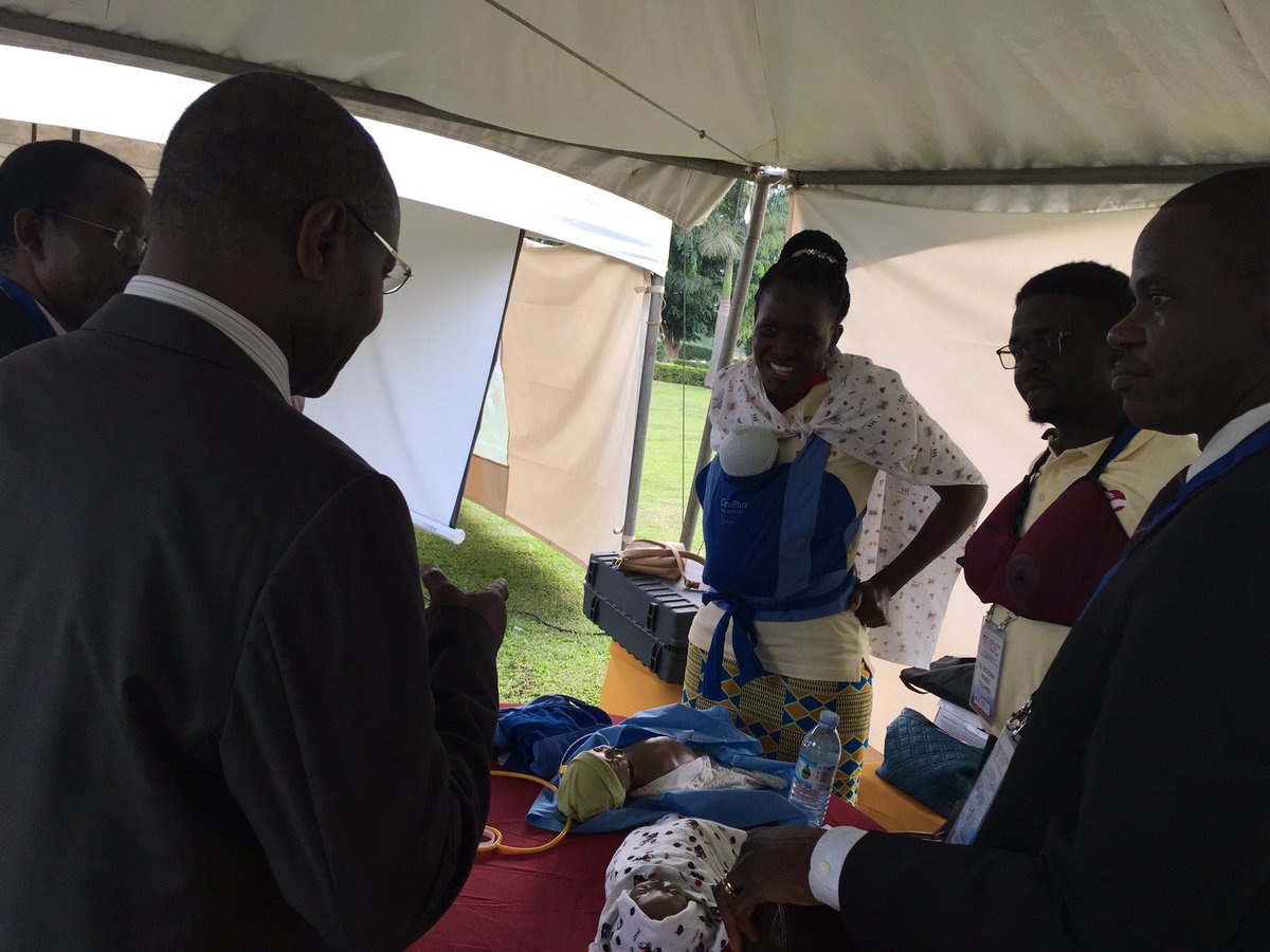 Sim_ForLife's tweet photo. The @Sim_ForLife team showcasing the simulation equipment at the #simforlifesymposium #preemienatalie #mamabreast #neonatalie #mamabirthie @LaerdalGH @CamtechUganda @GCDSavingLives @IDRC_CRDI @ELMAPhilanthro https://t.co/QZRY7yhufn