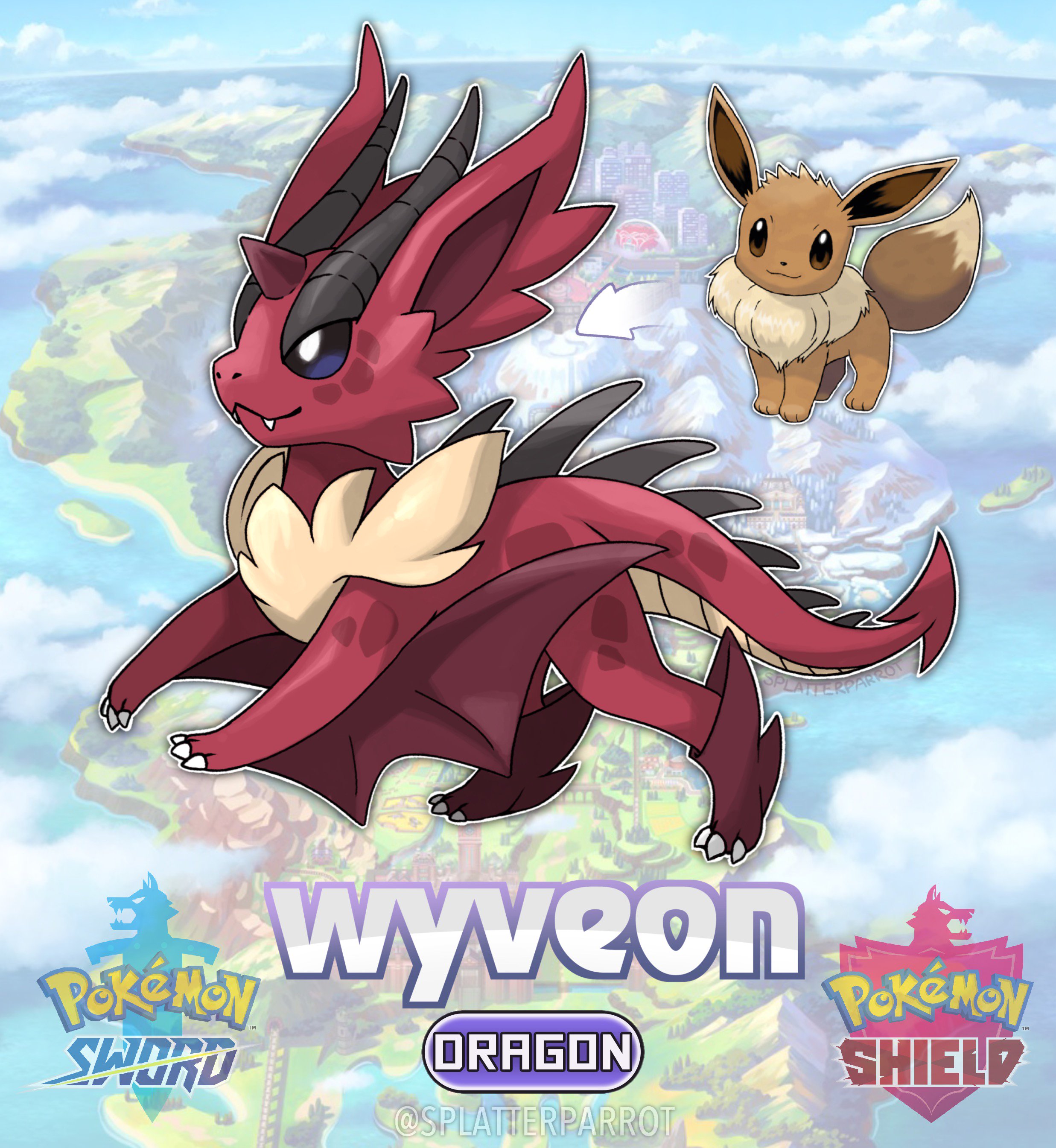Splat! on X: "Introducing the Sharp Scale Pokemon - Wyveon! I got a lot of  love for my Guardeon design (Thank you guys! <3), and some of you suggested  a dragon type