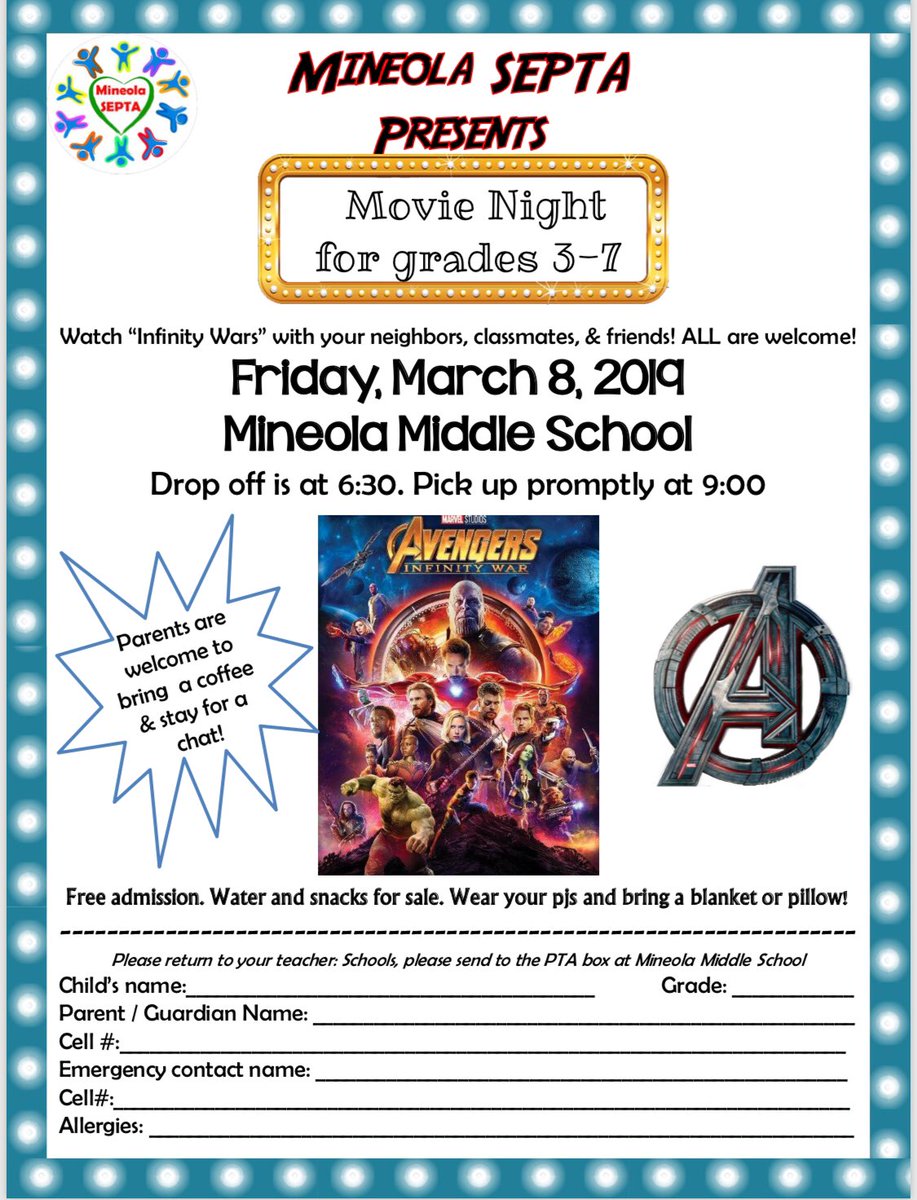 mineola_septa's tweet photo. #AvengersInfinityWar @mineola_septa @MHSLifeSkills @MineolaMS @Jackson_Ave #movienight https://t.co/REvUvI2r7q