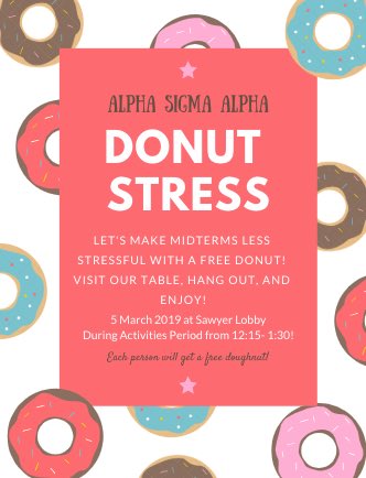 ASA_SuffolkU's tweet photo. Come visit us tomorrow at the front table of sawyer during activities period from 12:15-1:30! Destress from midterms with a donut🍩👏 https://t.co/PkLP5Weg0N