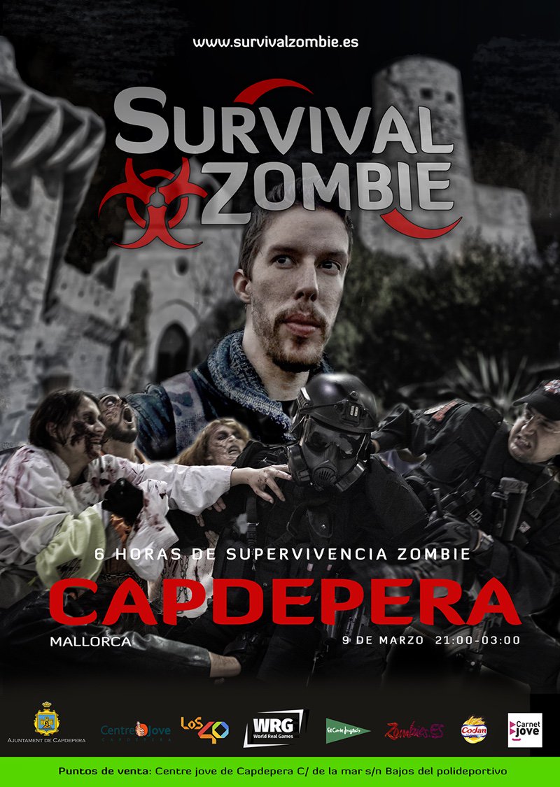 Estamos en la cuenta atrás para Mallorca, si conoces a alguien que no se haya enterado de que llega el apocalipsis... ¡Ya estás tardando en difundir la noticia!

#SZCapdepera #9M -9/03/2019-
survivalzombie.es/survival/capde…