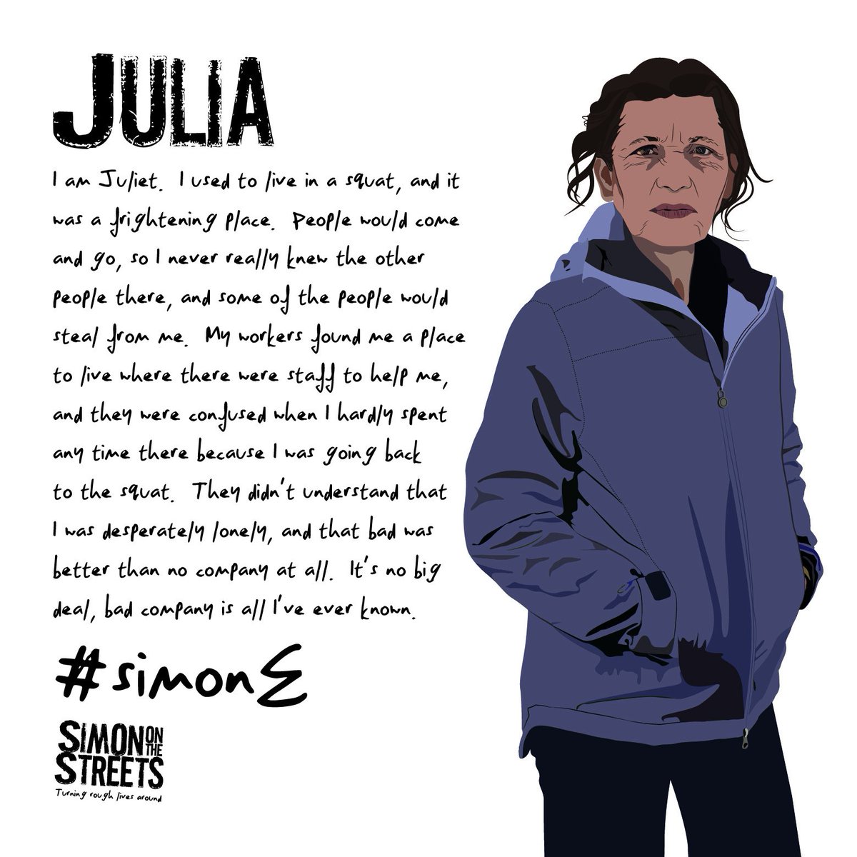 simonotstreets's tweet photo. Tonight, Julia talks about her fear of loneliness and the extent she will go to in order to avoid it.
#simoneonthestreets
2/8 https://t.co/C4weMv9ZEa