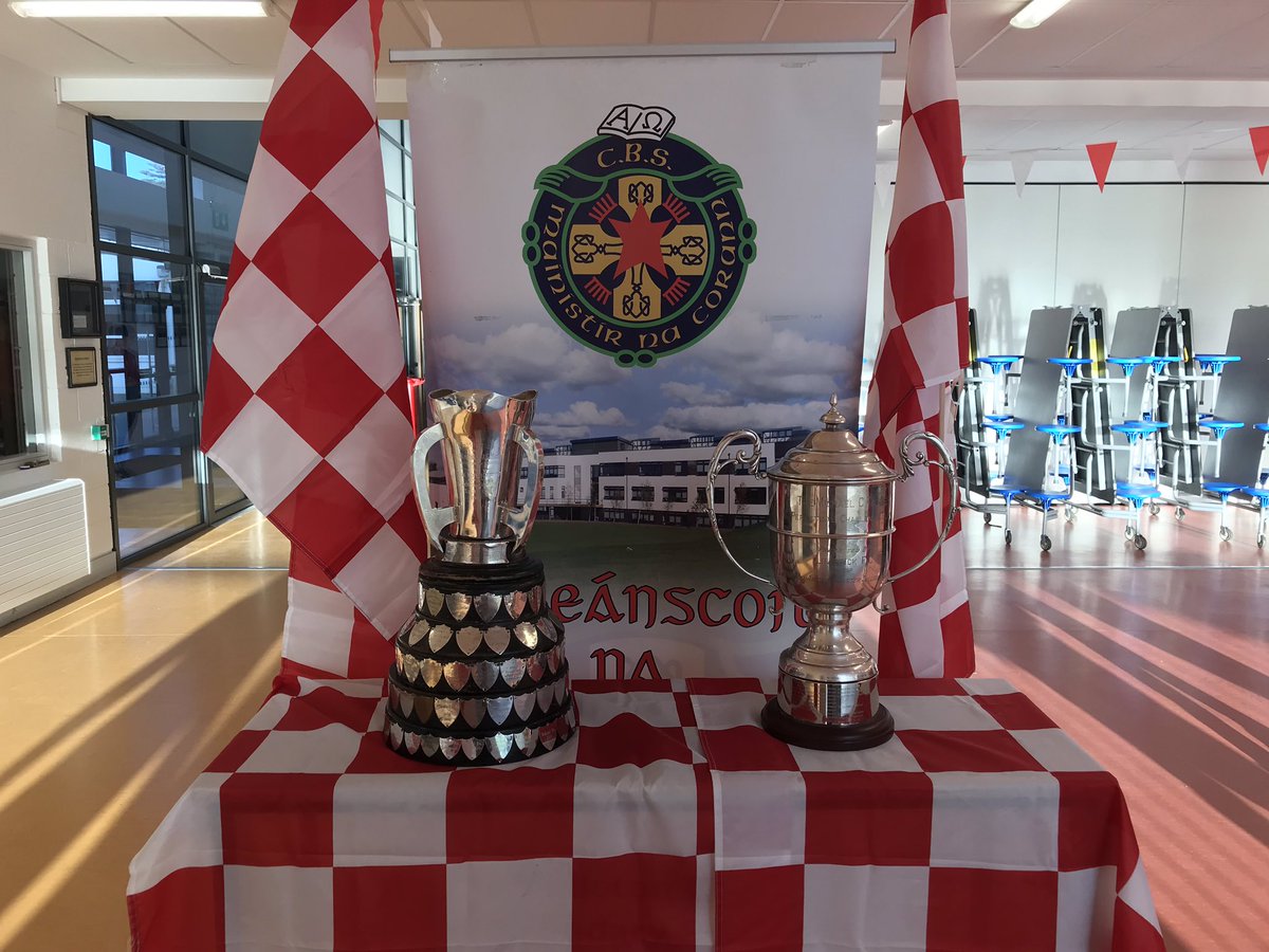 MidletonCBSPPU's tweet photo. Is this a unique double? Dr. Harty Cup and Munster Senior Soccer Cup. 🔴⚪️ Well done to the students, coaches and school on this fantastic achievement. https://t.co/WswjMaw8qd
