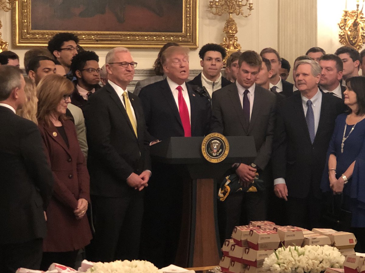 The Bison meeting President Donald Trump. Shakes Easton Stick’s hand and calls him by name.