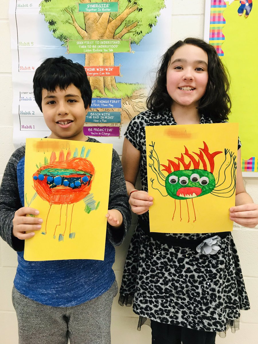 rkhalighi's tweet image. @IngleboroughPS friends learning math through fun art. #mathmonsters