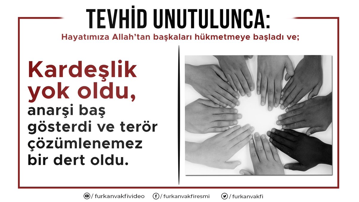 MedyaFurkan's tweet photo. TEVHİD UNUTULUNCA NELER OLDU?

"Kardeşlik yok oldu, anarşi baş gösterdi ve terör çözümlenemez bir dert oldu."
https://t.co/CGnTRcxvmX

Tevhid Manifestosu https://t.co/Ea2V07v63Y