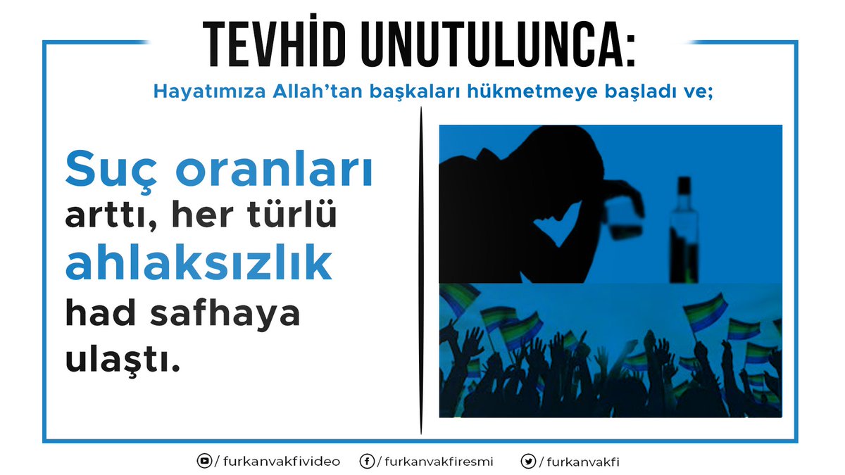 MedyaFurkan's tweet photo. TEVHİD UNUTULUNCA NELER OLDU?

"Suç oranları arttı, her türlü ahlaksızlık had safhaya ulaştı."
https://t.co/CGnTRcxvmX

Tevhid Manifestosu https://t.co/sRnen6c32y