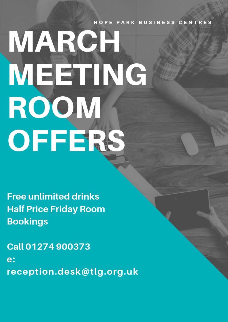 March meeting offers #meeting #meetingspaces #Bradford #BradfordMeansBusiness #yorkshirepuddingday 
call 01274 900373