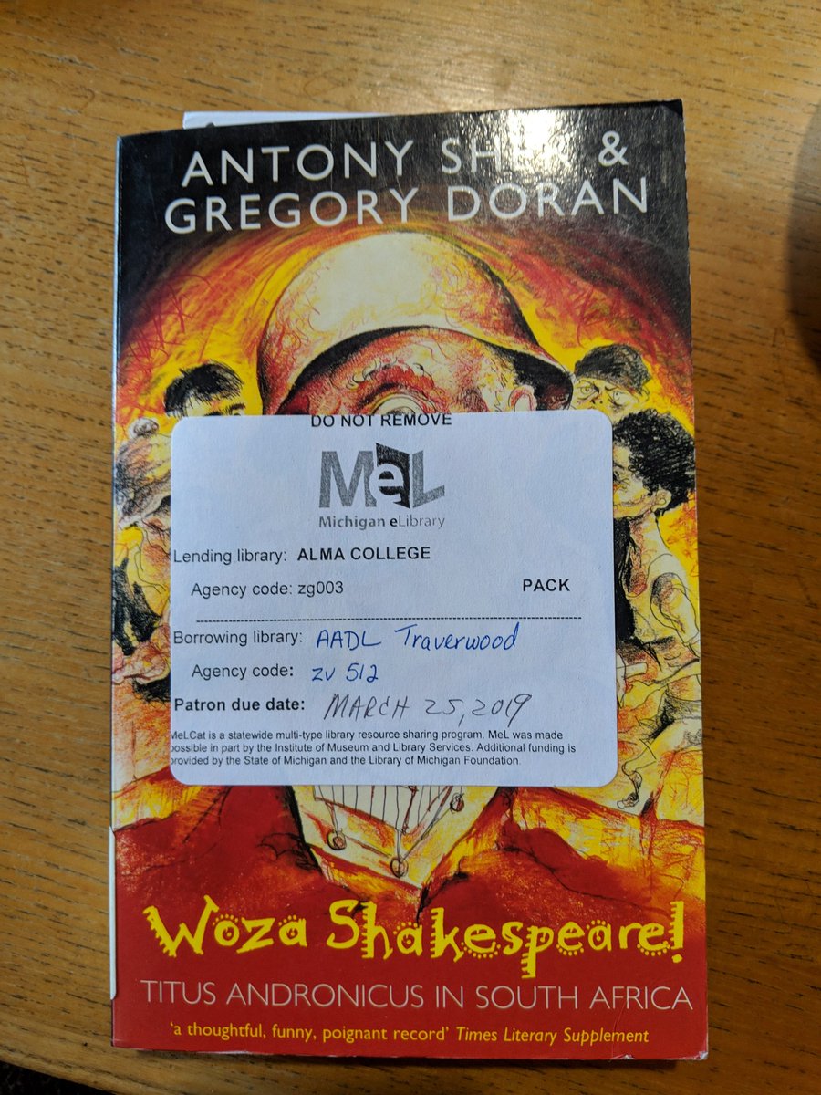 GoodTickleBrain's tweet photo. I'm super excited to have finally got my hands on this book, but also mildly annoyed that the MelCat "do not remove" sticker is obscuring Tony Sher's excellent cover art. #interlibraryloanproblems https://t.co/DBwLUWPdmX