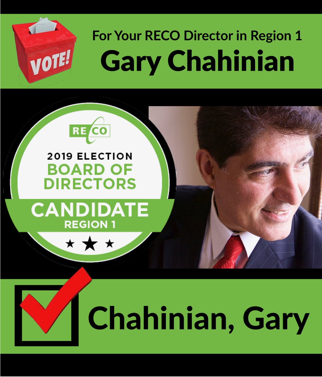 garychahinian's tweet photo. To all my Realtor connections in Toronto, The GTA &amp; ONTARIO vote for me as your new Regional Director for RECO Voting begins today https://t.co/TRRFSHWeUm  #2019RECO election https://t.co/Lyjg1o1ZgD