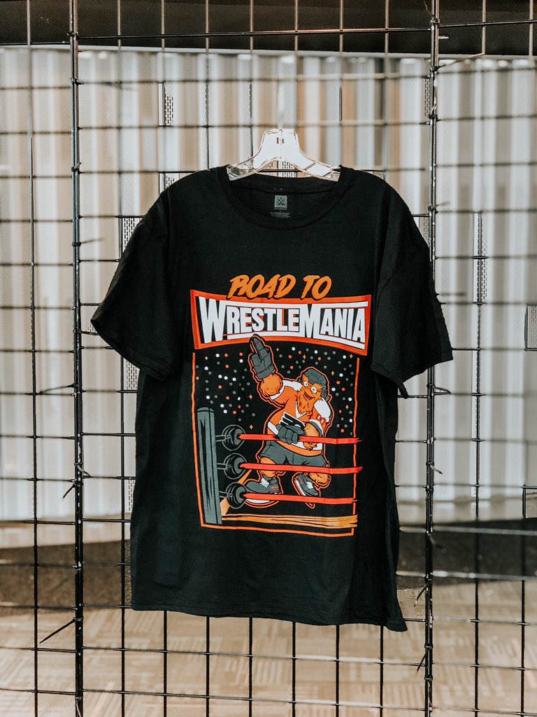 XMobileArena's tweet photo. Heading to @WWE Monday Night RAW? Scoop up an exclusive @GrittyNHL WrestleMania tee while you’re here. 😉 https://t.co/8WRZ2OHXt0