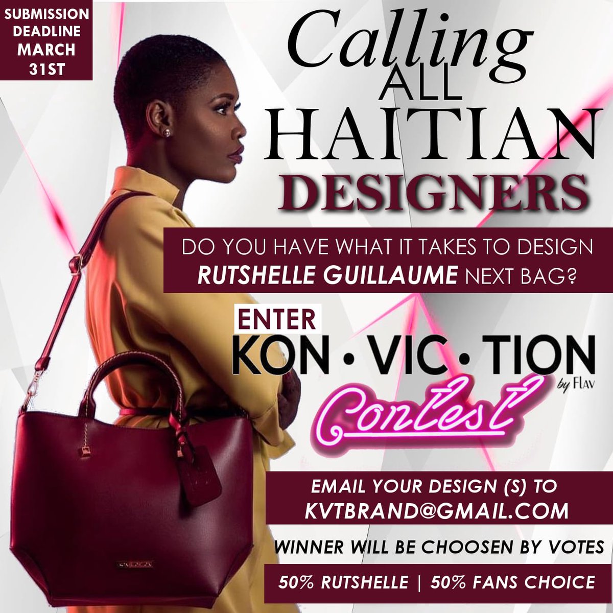 rutshelle's tweet photo. Siw se yon โDESINATรโ oubyen ou konnen yon moun ki fรจ sa, nou vle ou patisipe nan konkou sa pou design next valiz @rutshelle la. Voye design yo sou kvtbrand@gmail.com Rutshelle ak public lan ap chwazi. SIW GENYEN, wap touche pou Travay ou! Letโs GO!!!!!
#rgcollection https://t.co/htGpzCq5CN