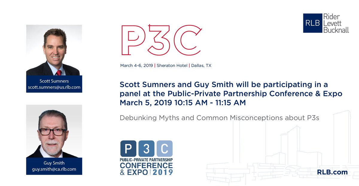 RiderLevettBucknall (@rlbamericas) on Twitter photo Our team is currently representing #RLB at the <a href="/TheP3Conference/">The P3 Conference</a>. Did you know we're hosting a panel at the conference tomorrow? We'll be debunking myths and common misconceptions about P3s. We hope to see you there! #P3 #AEC Our team is currently representing #RLB at the <a href="/TheP3Conference/">The P3 Conference</a>. Did you know we're hosting a panel at the conference tomorrow? We'll be debunking myths and common misconceptions about P3s. We hope to see you there! #P3 #AEC