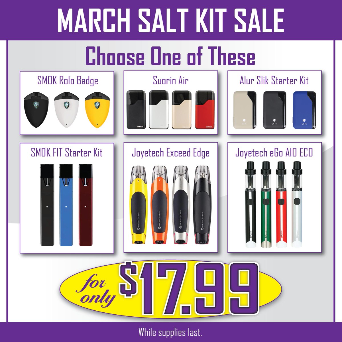 DFWvapor's tweet photo. Grab one of the amazing devices for only $17.99 #WhileSuppliesLast
#DFWVapor #Vaping #Vape π¬βοΈ https://t.co/fcp5Y9bAm0