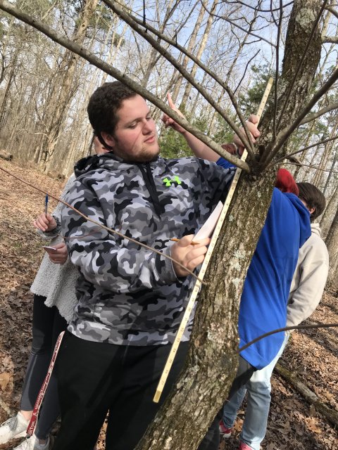 WaterlooHighSch's tweet photo. Mr. Franks' Forestry class navigates a compass course via a compass. https://t.co/uSOzOh3ciw