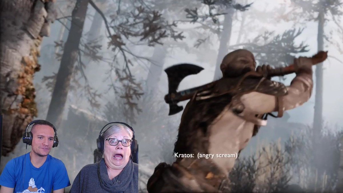 knite90's tweet photo. So I played #GodOfWar with my lovely mother and it went about as well as you'd imagine. @Disneyindy @SonySantaMonica

https://t.co/n27Q7MtHqU https://t.co/yuYB50sL4E