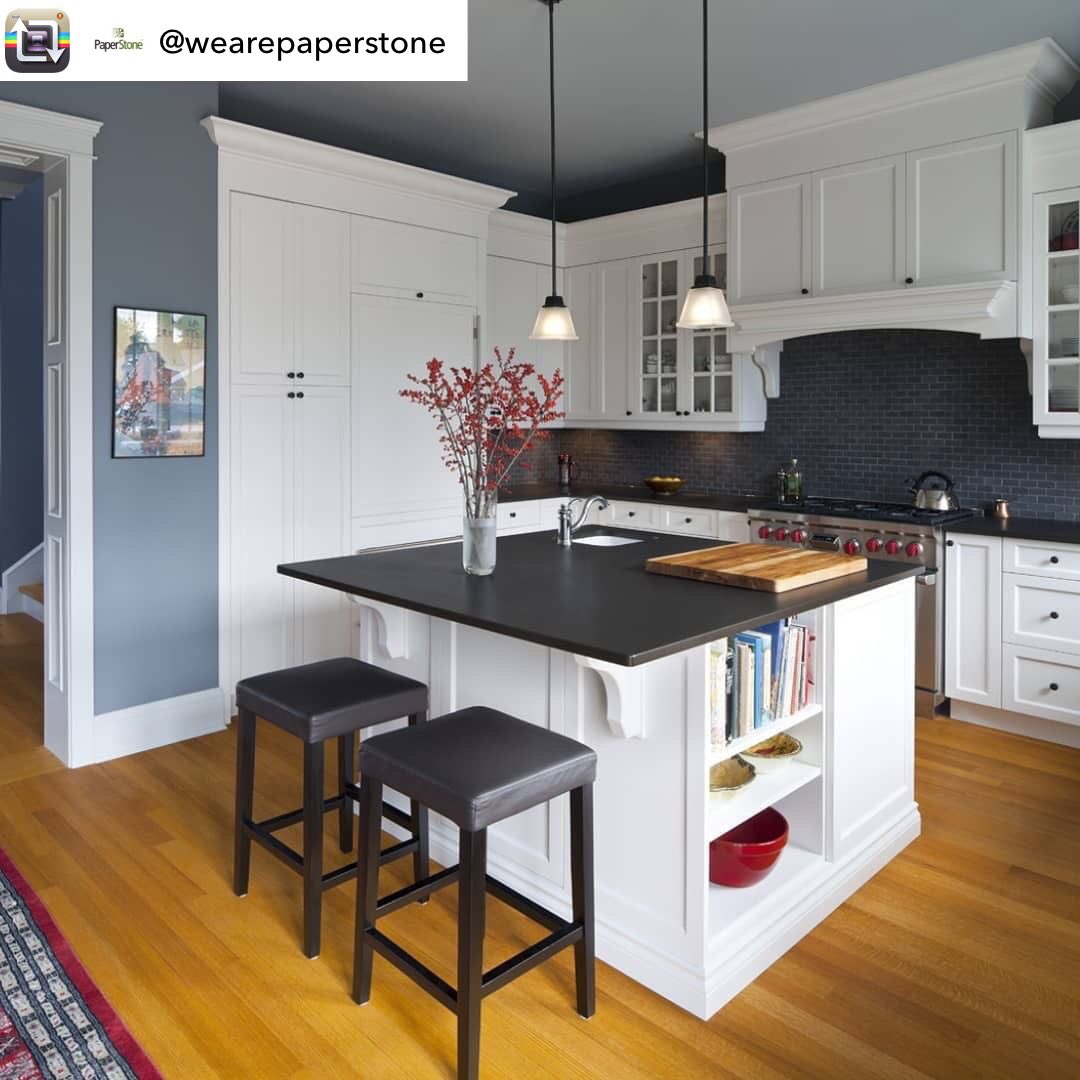 SIP_east's tweet photo. Kitchen countertops in PaperStone Slate. Absolutely stunning👍🏼 Interested in PaperStone for you next reno? Contact us! #distributor #gta #greenbuilding Repost @WeArePaperStone - When it comes to kitchen installs, Slate is the new black. Request a sample today to learn more. https://t.co/XFTIR6aKTQ