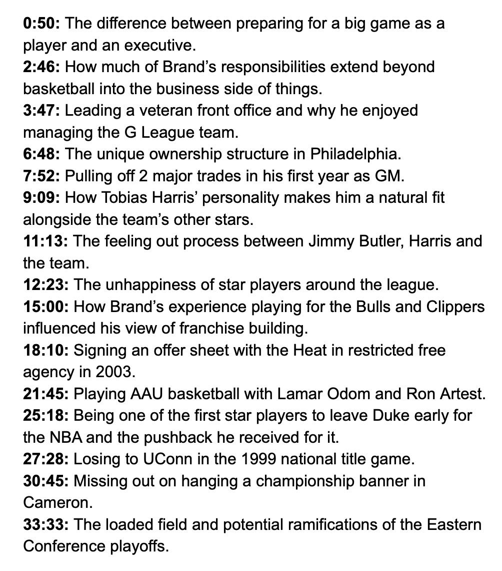 “Another GM wanting job security might take it a little light, grow into it, get 2 years under your belt, but me, I’m going for it.” - <a href="/sixers/">Philadelphia 76ers</a> GM Elton Brand on pushing for a title now

Woj Pod: apple.co/2vm1oF0