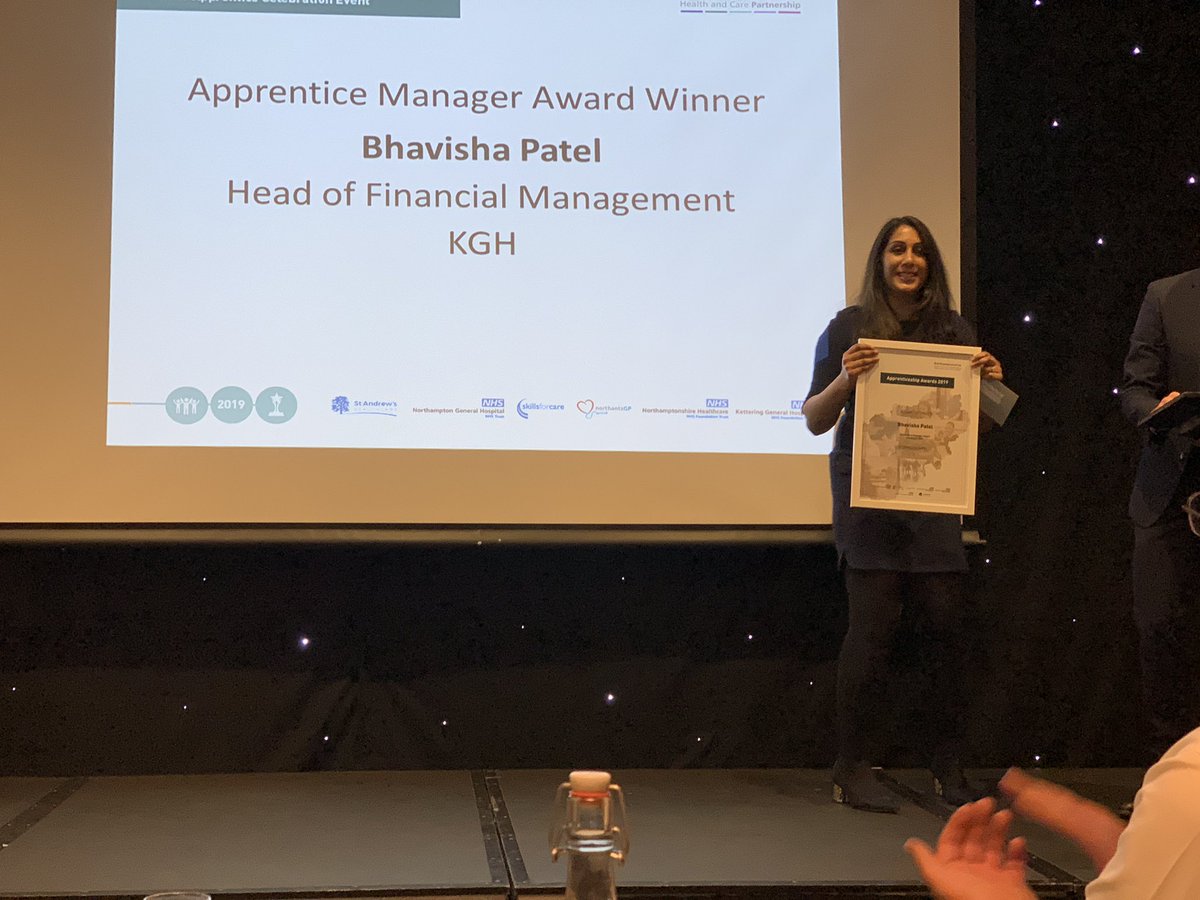 Bhav wins an Apprentice Manager award!  #NHSApprenticeship #NAW2019