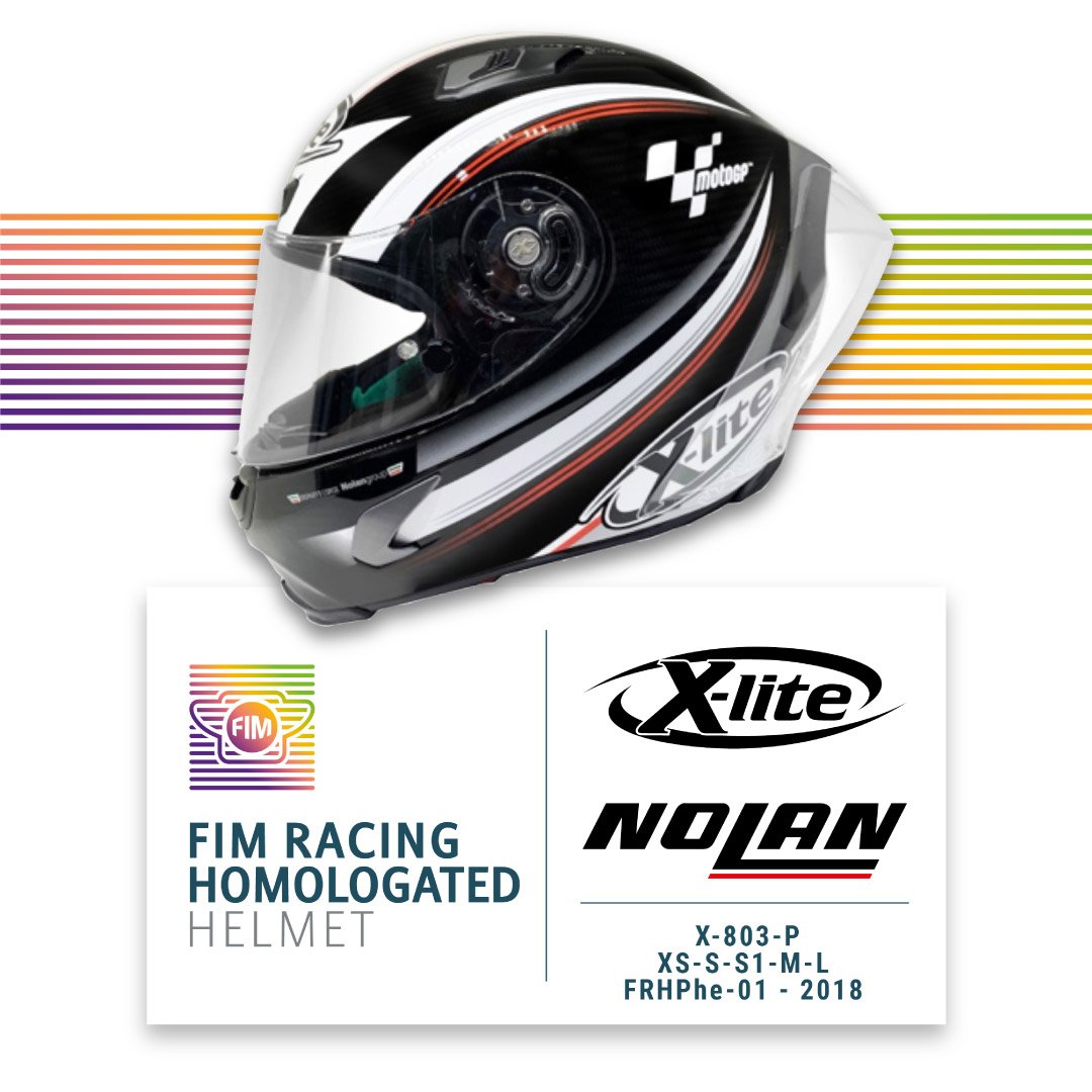 FIM_live's tweet photo. 👏 FIM homologation is official for the new X-Lite/ @nolan_group helmet for Circuit Racing, the X-803-P.
#FRHP #FIMFamily #FIM #RacingHomologationProgramme #WeAreRacing #Nolan
Details https://t.co/qvjZ0Ek2dp https://t.co/9NLYvBFOXZ