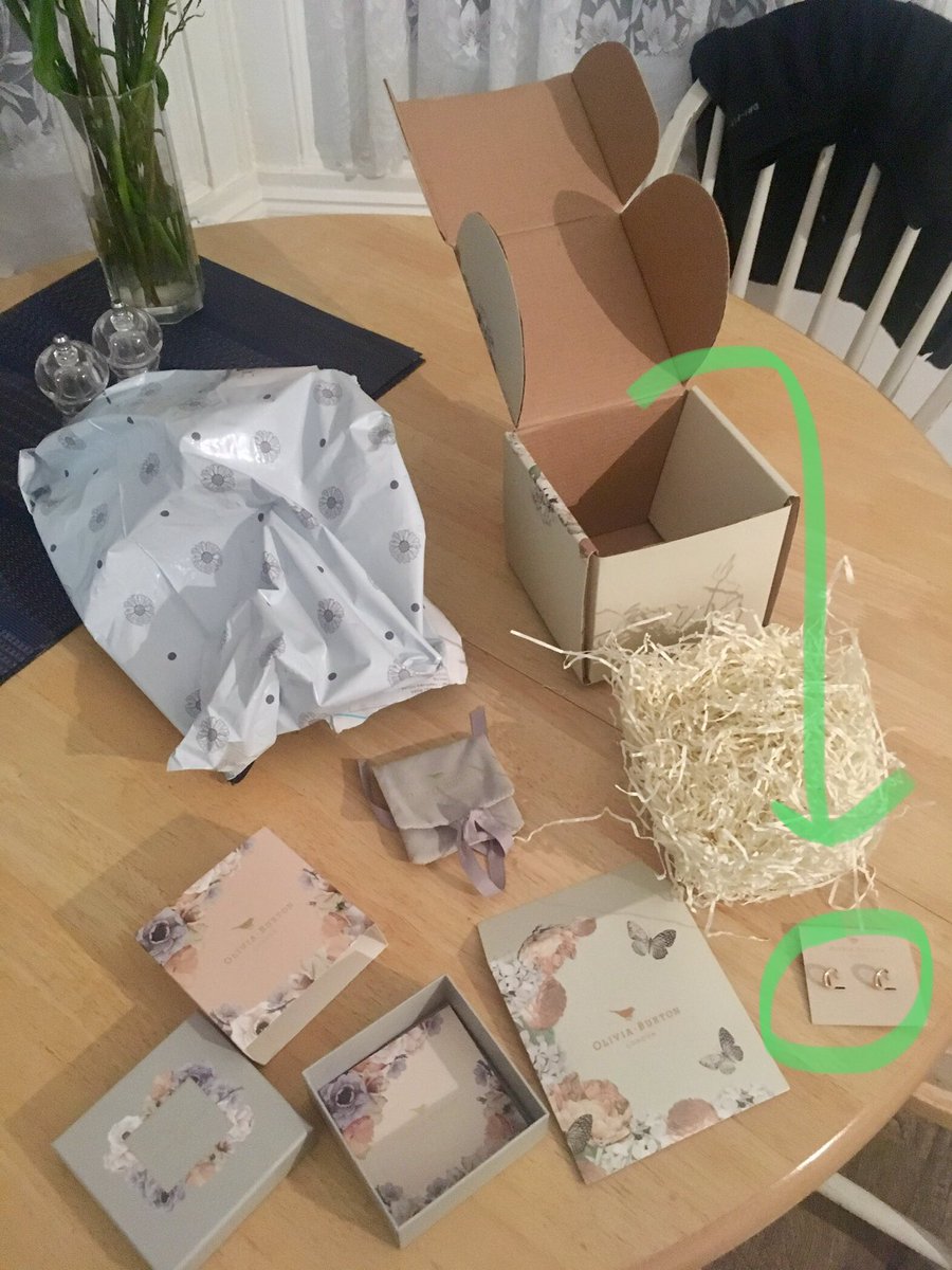 _curlyfry's tweet photo. @OliviaBurtonLDN I love your jewellery but DO NOT love the excess packaging?! Very unnecessary (even if it is cardboard/paper) - all for a pair of small earrings. https://t.co/KAvPFRMWxI