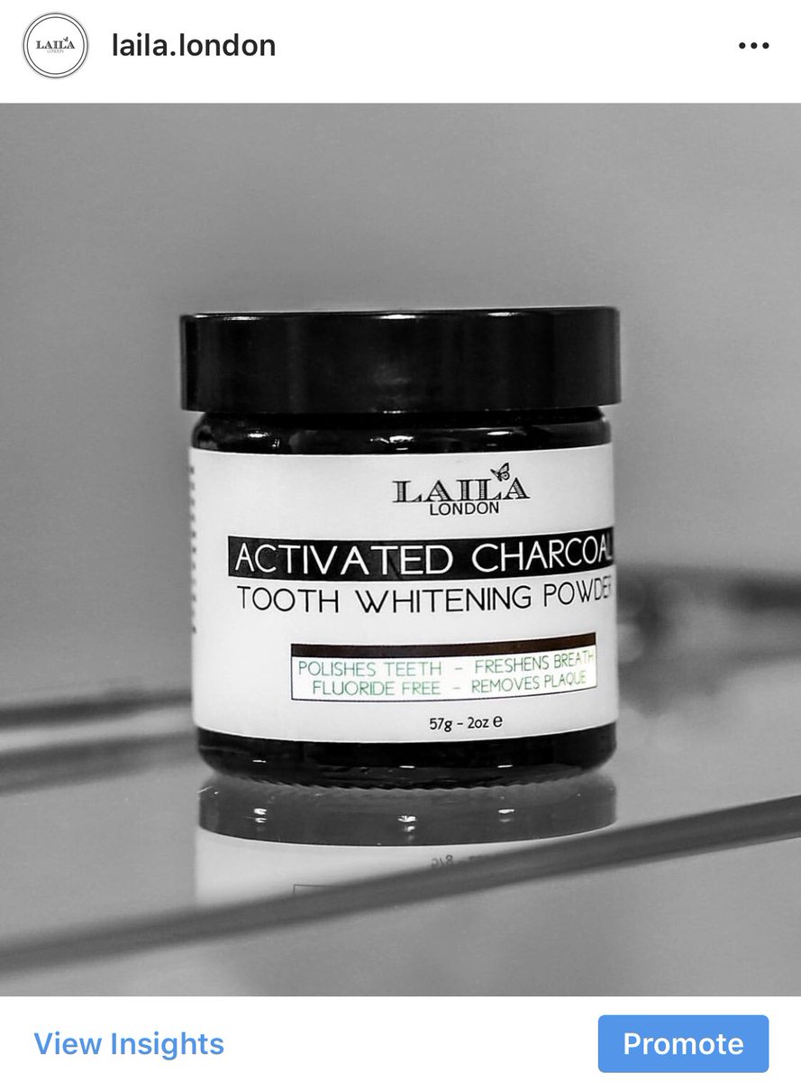 Activated Charcoal Teeth Whitening Powder ✨🖤 - Available on our site or in your nearest <a href="/bootsuk/">Boots</a> #FeelGood
•••
#Beauty #TeethWhitening #Charcoal #activatedcharcoal #toothpowder #Carbon #Coco #coconutoil #White #Smile #Organic #Vegan #LailaLondon #LailasArmy  #Bootsuk