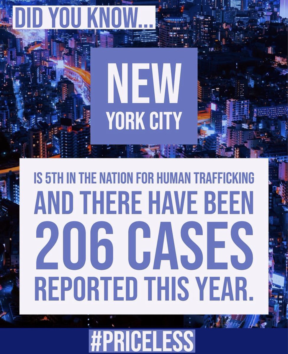 cbluffleaders's tweet photo. Introducing our first city; New York may be known for its skyscrapers, city lights, and tourist attractions, but it is also 5th in the nation for human trafficking. This doesn’t just happen in movies and in other countries. It’s real and in our backyard! #pricless5k 💜💙💜💙 https://t.co/1ziDr1IUOZ