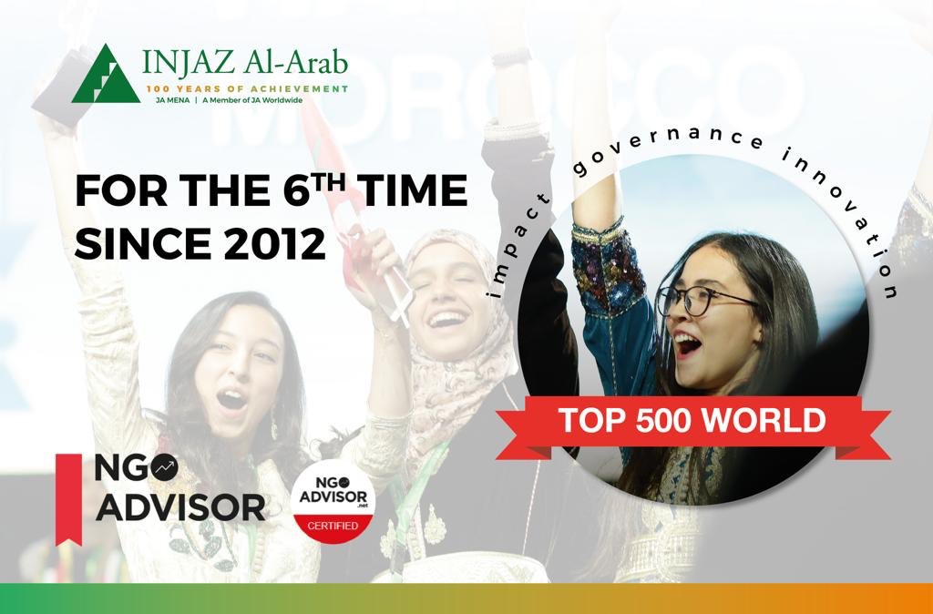INJAZAlArab's tweet photo. We’re humbled to announce that NGO Advisor has ranked INJAZ Al-Arab as one of the Top 500 NGOs in the world for the sixth time since 2012. This year, we’re thrilled to be sharing this moment with @JAWorldwide as they celebrate their ranking as one of the Top 500 NGOs World! https://t.co/vMe28djHmy