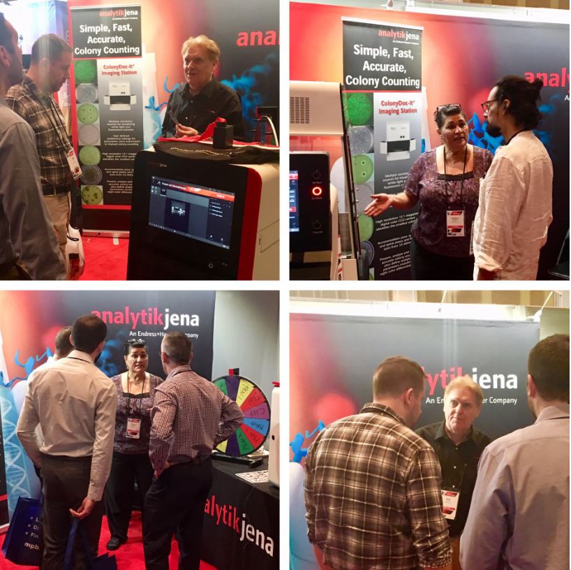 AnalytikJena_US's tweet photo. Alex Waluszko and Cecelia Bernal showcasing our UVP Bioimaging Systems with the @fishersci team in Orlando #Bioimaging #Imagers #Fisher #Orlando #UVP https://t.co/xFspQn7wGd