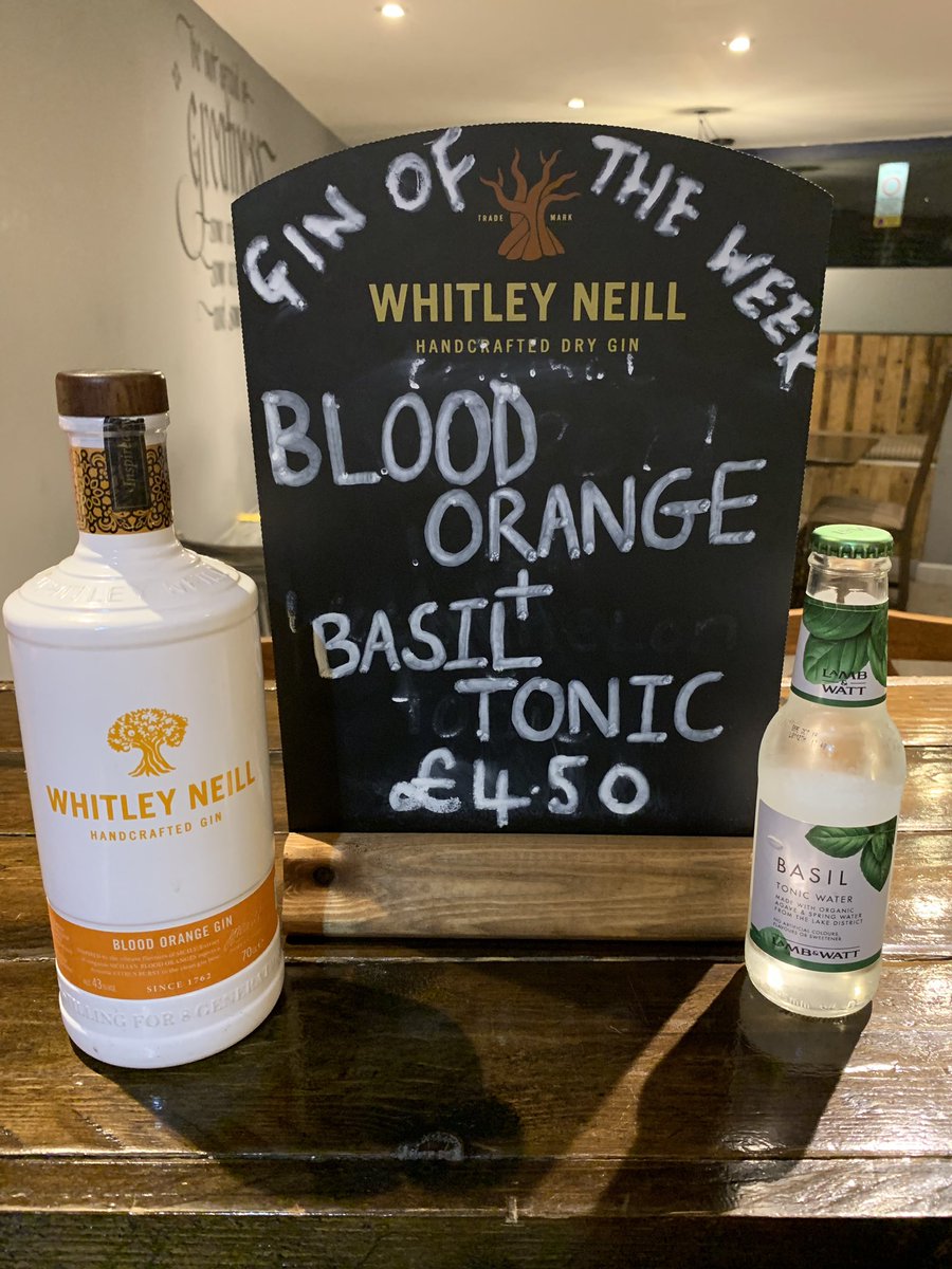 Our #Gin of the Week is @WhitleyNeill Blood Orange with <a href="/lambandwatt/">Lamb & Watt</a> Basic tonic! Just £4.50 for the single and double for the extra £1! #Prescot #Knowsley