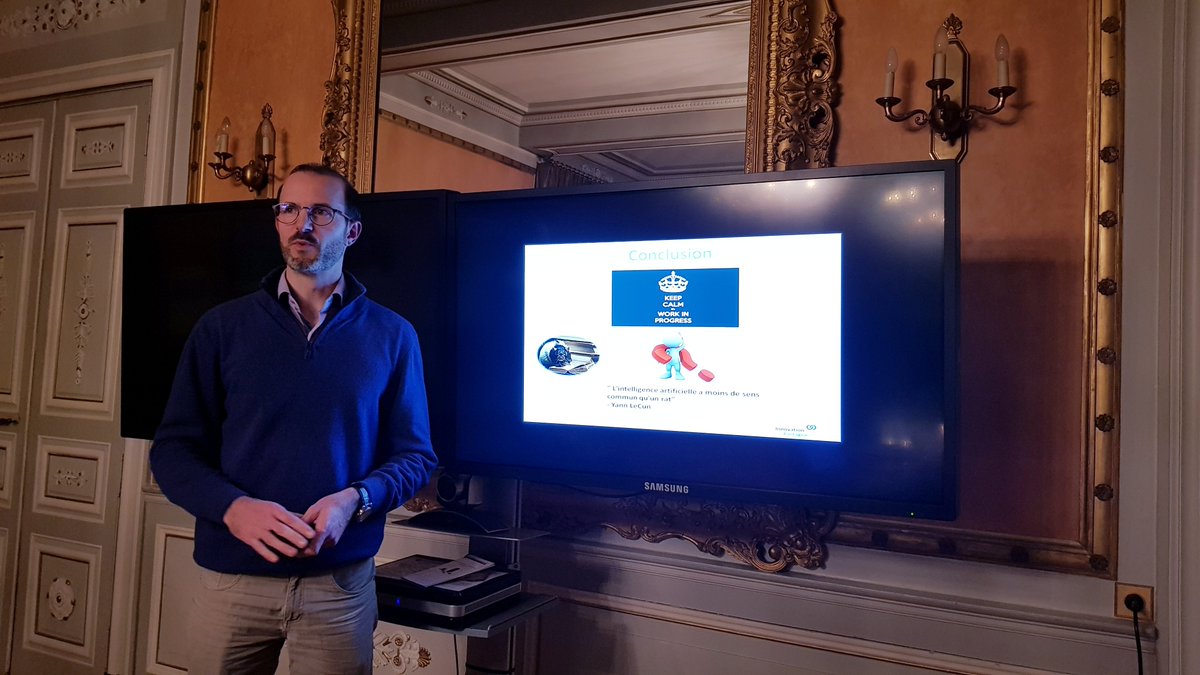 CPCArcOuest's tweet image. Prés. très intéressante de Mathieu Dupas @Innov_Partagee sur l&apos; #IntelligenceArtificielle, source de beaucoup de fantasmes ! Le groupe sur #Angers te remercie :)

Citation très marquante : &quot;l&apos;Intelligence Artificielle a moins de sens commun qu&apos;un rat&quot; Yann LeCun - tout est dit !