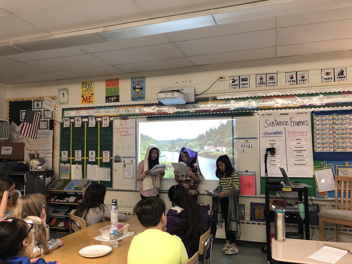 jeniromano's tweet photo. A captive 4th grade audience as our 5th graders present their Go West! plays  #21Learns #FlyFalconsFly https://t.co/cjZsou4frn