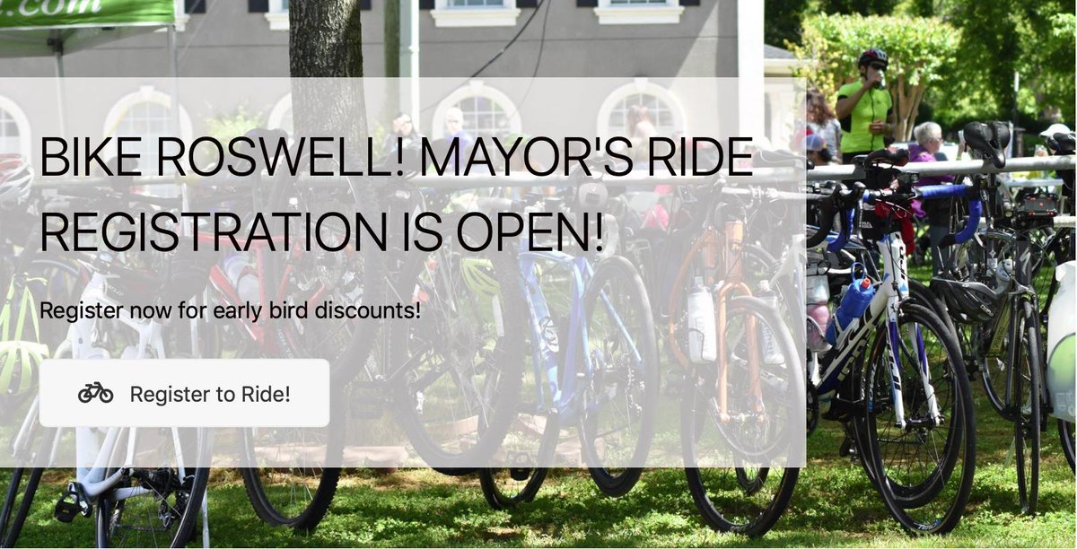 roswellbicycles's tweet photo. Bike Roswell! Mayor's Ride registration is OPEN! 
Early Bird discounts > https://t.co/OSvYBR4Sj9

@BikeRoswell @everythingrga #bicycleschangelives  #RideRoswell https://t.co/6ugGluYeHl