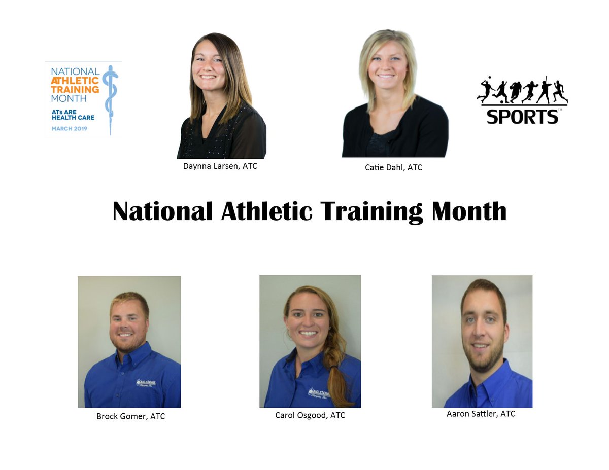 BigStoneMarshal's tweet photo. March is “National Athletic Training “ month!  All month long we will be showcasing our ATC’s.  Stay tuned and learn more about our Avera Marshall/Big Stone ATC’s! https://t.co/PfACnnjkpS