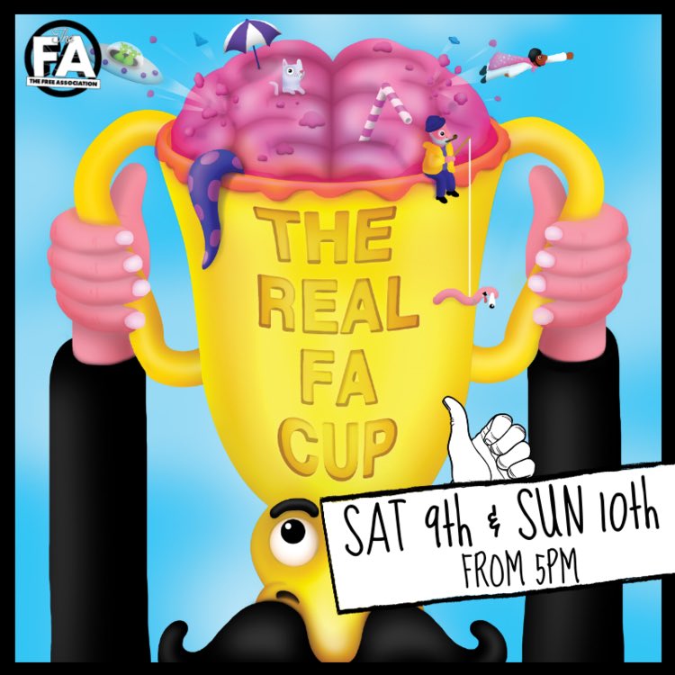 THIS WEEKEND | GET READY! 

The ULTIMATE Improv Tournament of 2019! 👊💥 

BIG Prize Money - Winner Takes All 💰 💷

March 9th: The Heats

thefreeassociation.co.uk/fashowslist/fa…

March 10th: The Finals 

thefreeassociation.co.uk/fashowslist/fa…

#TheRealFACup