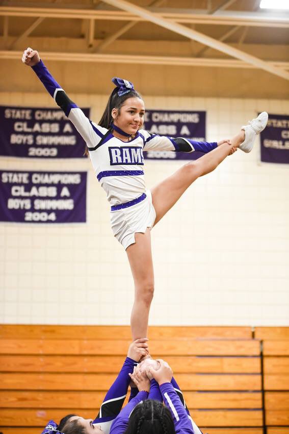 DeeringCheering's tweet photo. Awesome action shots by @KassiGatchell! 📸💜 https://t.co/IxQrT3KW8J