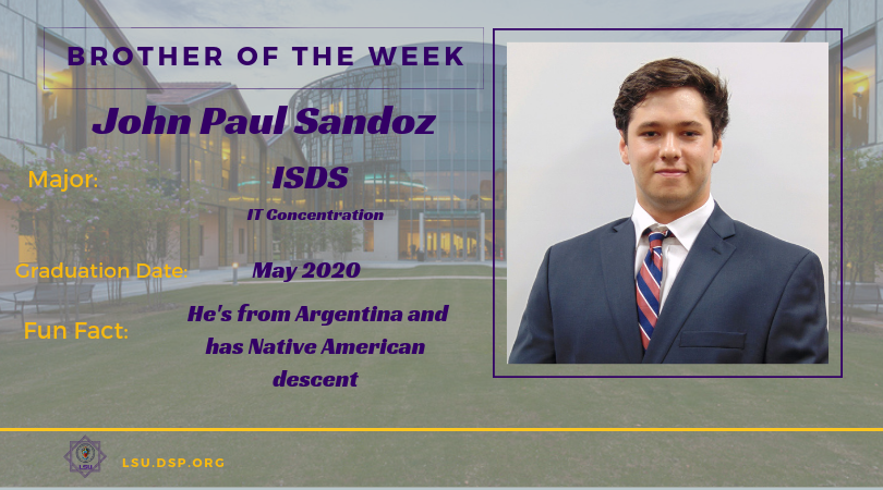 lsudeltasigmapi's tweet photo. Introducing our Beta Zeta Chapter's Brothers of the Week! Each of these brothers were chosen by fellow brothers for numerous reasons. Congrats guys! #lsu #deltasigmapi #professional #fraternity https://t.co/h3VzJLrBbJ
