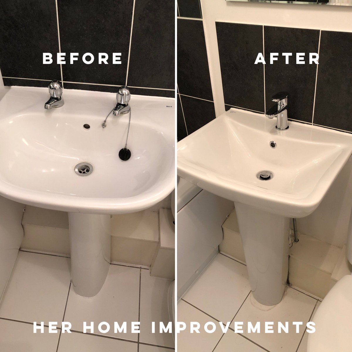 herhomeimprove's tweet photo. 3x #basin #replacements on this #job. Great choice to switch to #lever #taps to avoid any #grip issues that may arise. #plumbing #female #ladytradie #womeninconstruction #girlsandtools https://t.co/n8EbO0Od86