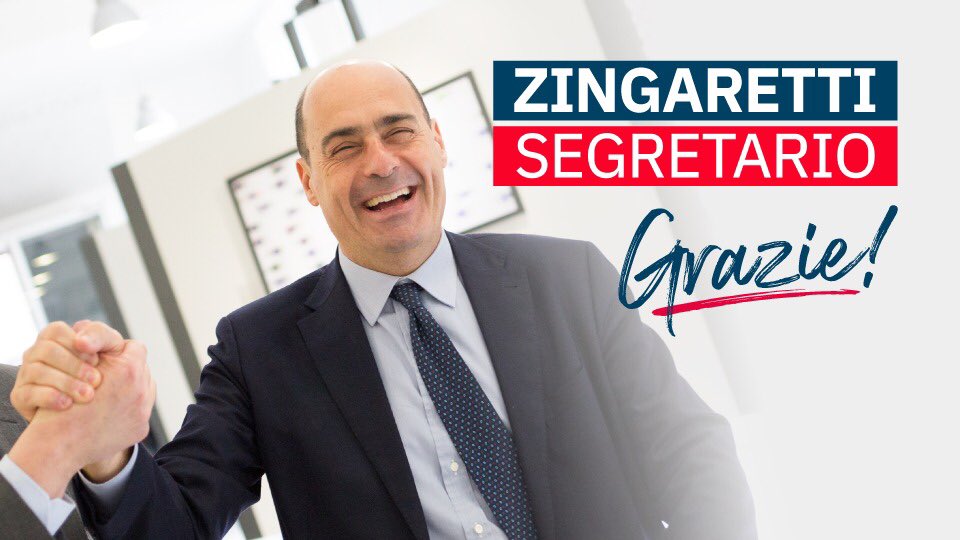 nzingaretti's tweet photo. Risultato davvero straordinario per la partecipazione e il consenso. Grazie a tutte e a tutti! #PrimariePd #ZingarettiSegretario https://t.co/vQUny94dMA